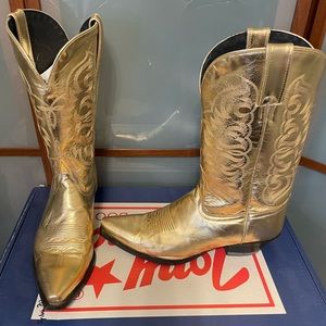 Metallic Gold Cowgirl Boots, Tony Lama